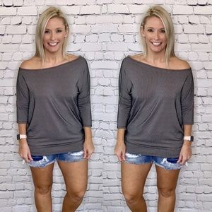 Black Chic Striped off the Shoulder Top